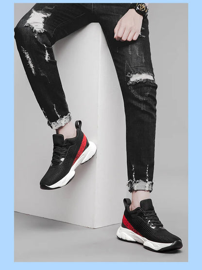 Fashion Men Sneakers Elevator Shoes Men Breathable Mesh Shoes Sports Casual Board Shoes Men's Hidden Inner Heightening Shoes 8cm.