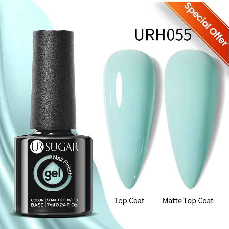 UR SUGAR 7/7.5ml Summer Blue Silver Gel Nail Polish Semi Permanent High Quality Soak Off UV LED Varnishes Nails Art Manicure.