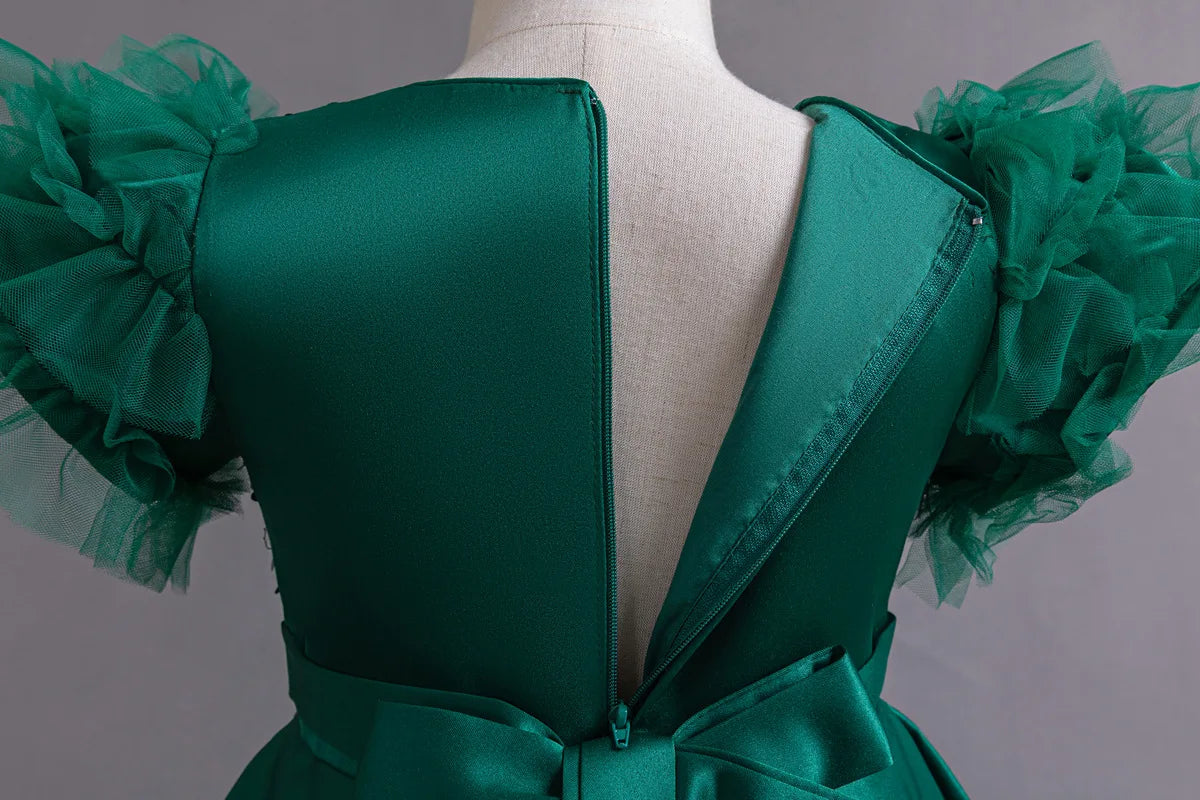 Hetiso Mädchen Pailletten Prinzessin Kleid flauschige Tutu Ärmel Geburtstags feier Leistung Hochzeit Ballkleid Kinder Kleider 3 6 8 10 Jahre