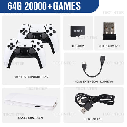 M15 4K Game Stick Mini Retro Video Game Console Built in 30000 Games Wireless Gamepads Video Game Controller Support 2 Player.