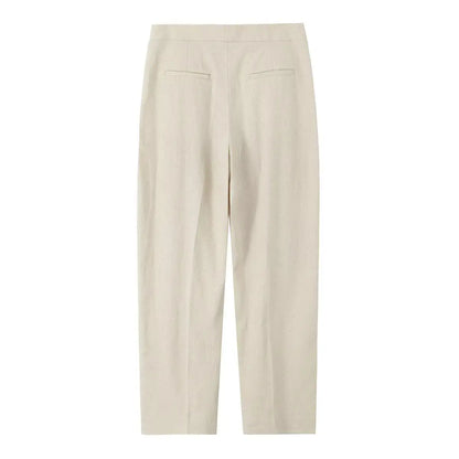 Work Office Lady Pants Set Women Long Sleeve Button Pocket Jacket Women's Trousers With Pocket Two Piece Set Female Set.