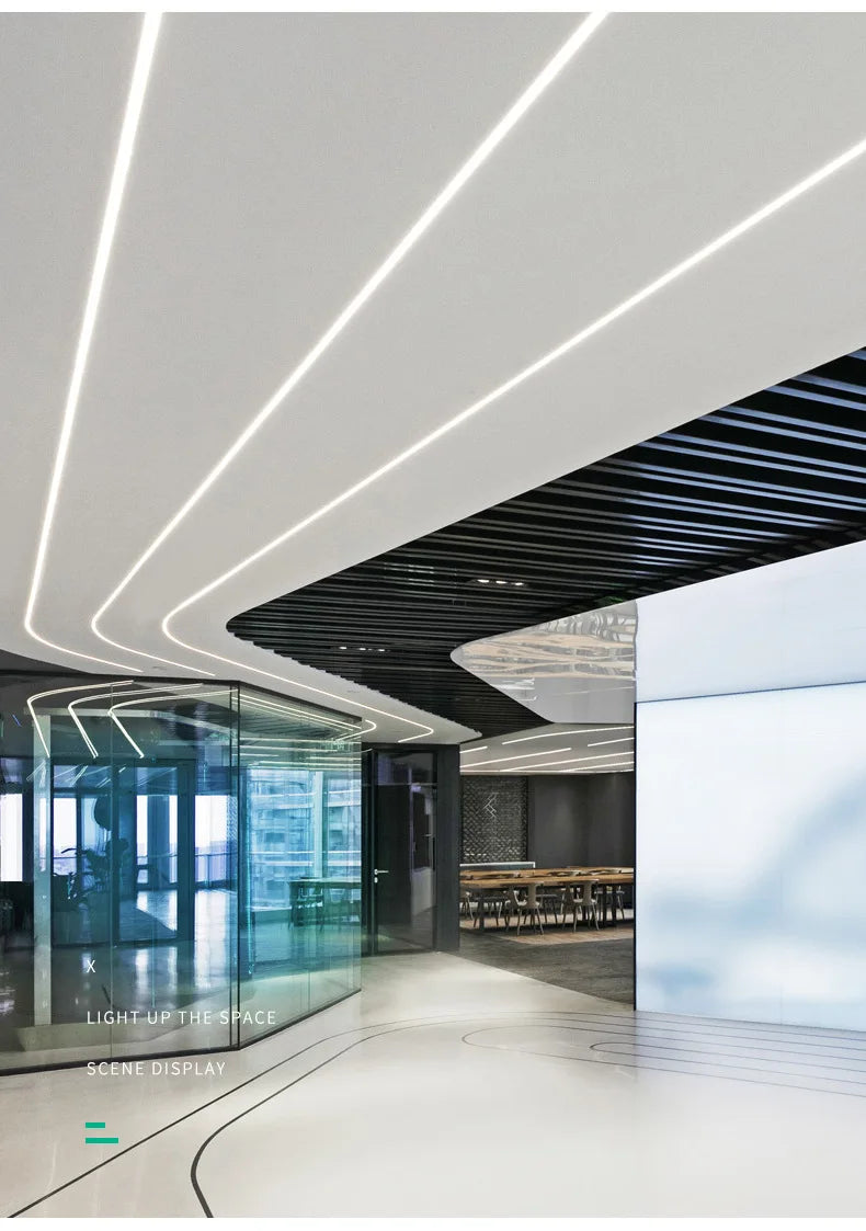 DIY Recessed LED Neon Tube Silicone Gel Covering Flexible Embedded Soft Diffuser Linear White 1M-15M for COB 5050 2835 LED Strip.