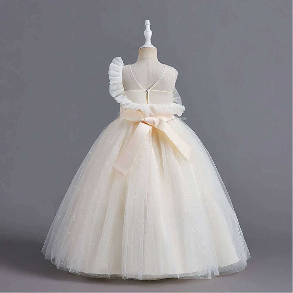 HETISO Kinder Elegantes formelles Kleid Mädchen Blume Prinzessin Party Abendkleid Geburtstag Festliches Neujahrskleid für Kinder 12 14 Jahre.