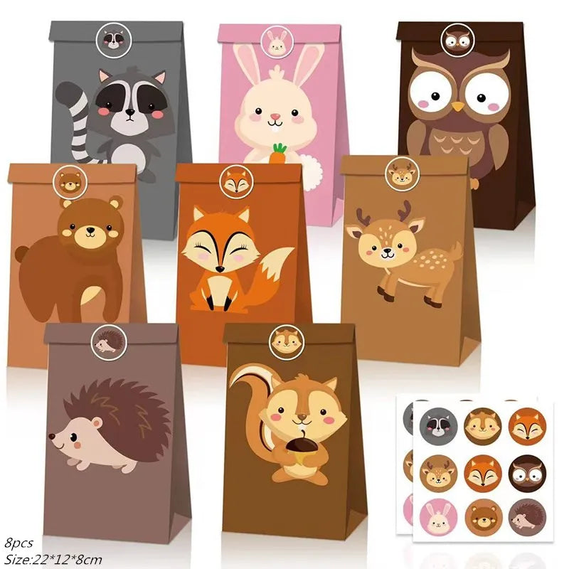 Woodland Tier Dschungel Wald DIY Party Dekoration Teller Tasse Tischdecke Geburtstag Party Baby Dusche Kinder Geburtstag Party Supplies.