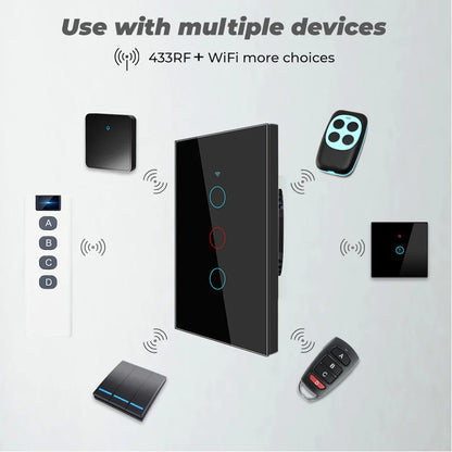 Tuya WiFi Touch Wand Smart Switch 1/2/3 Gang Licht Schalter Ohne Neutral Linie Smart Leben APP Steuerung unterstützung Alexa Google Hause.