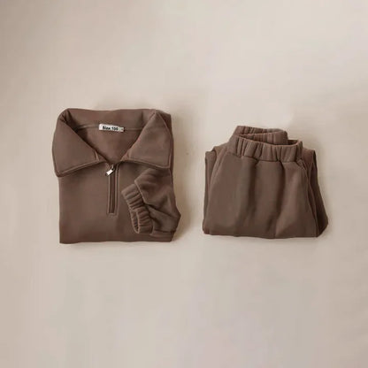 Children Clothes Sets Kids Sportswear Suits for Children Warm Autumn Winter Fleece Sweatshirt + Pant Kids Boy Girl Outfit.