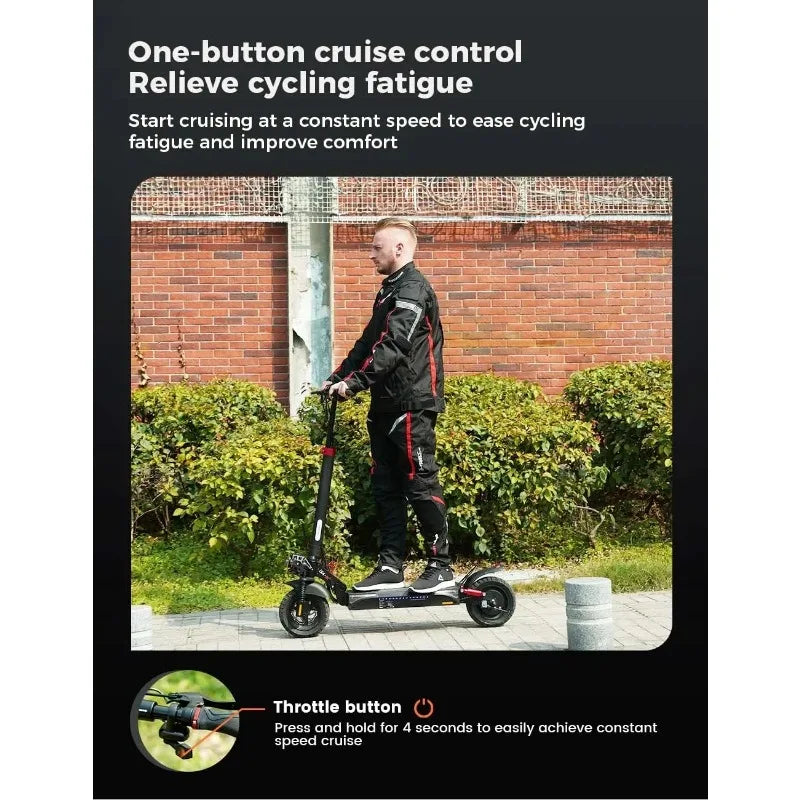 ISCOOTER IX4 Electric scooter 800W motor 48V15AH lithium battery, 10-inch off-road tires, adult foldable electric scooters.