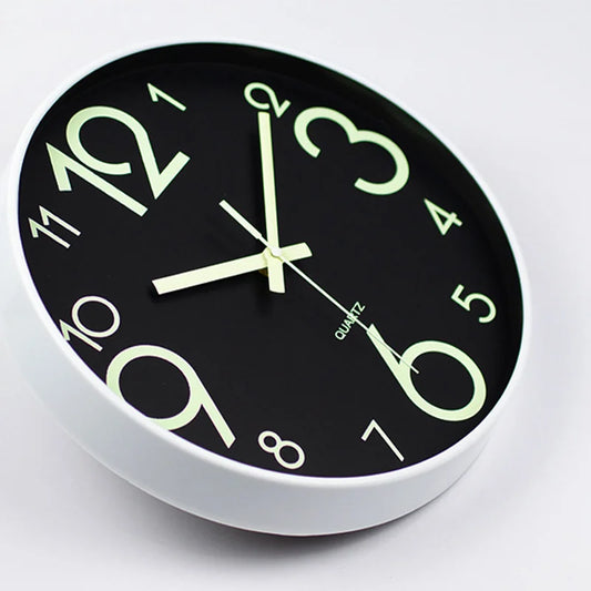 12 Zoll leuchtende Wanduhr einfache leuchtende Digitaluhr europäische DIY stille Wanduhr Studie Wohnzimmer Wanda uhren