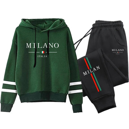 Office Home Womens Tracksuit Print Stripe Sweatshirt Set High Quality Sports Jogging Womens Clothing Fashion Casual Hoodie Suit.