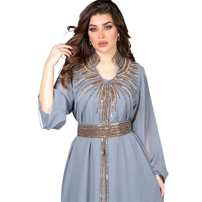Floral Bedruckte Abaya Arabisch Langes Kleid Frauen Muslimischen Marokkanischen Kaftan Robe Golf Jalabiya Dubai Islam Türkei Kleider Ramadan Kleid