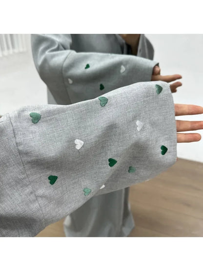 2025 Ramadan Eid Open Butterfly Moon Heart Modest Kimono Abaya Dubai Turkey Muslim Dress Abayas for Women Kaftan Kebaya Caftan