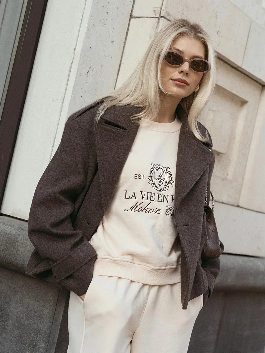 Bornladies Embroidered Hoodie Pants 2-piece Set Autumn New Casual Pants Women's O-neck Pullover Hoodie Suit