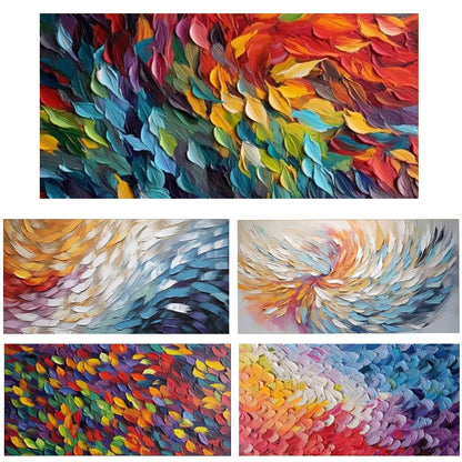 Thick Knife Oil Painting Abstract Hand Drawn Art Oil Painting Canvas Poster  Wall Art Decorative Pictures for Living Room Decor.