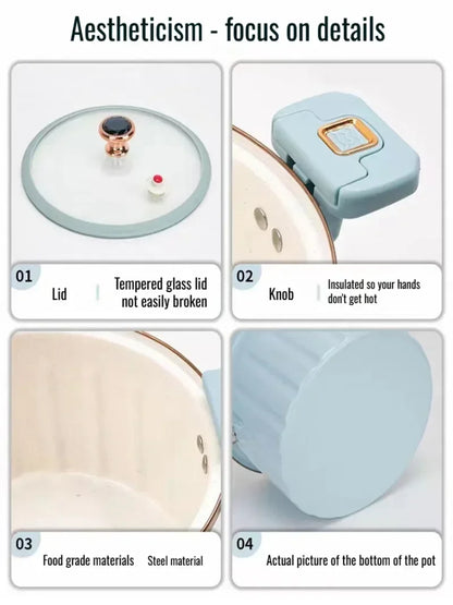 Micro Pressure Cooker Household Large Capacity cooking Pot with Double Ear Non-stick Multi-function Soup Pot Pressure Cooking.