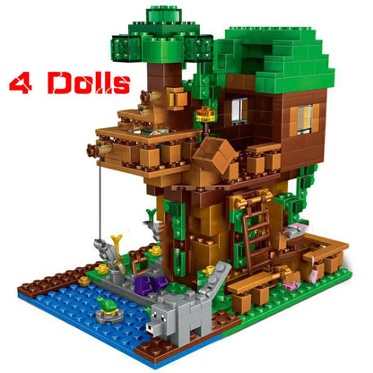 Myworld Small Village Jungle Treehouse Cave Building Blocks Children's Educational Bricks Toys Gift for Birthday.