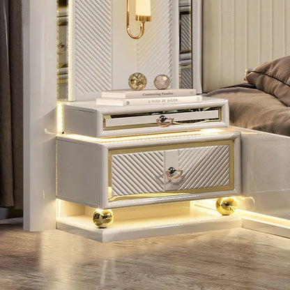 Türkisches Holzrahmen-Doppel-Kingsize-Bettsofa für Zuhause, modernes, luxuriöses, komplettes Schlafzimmermöbel-Set aus Holz