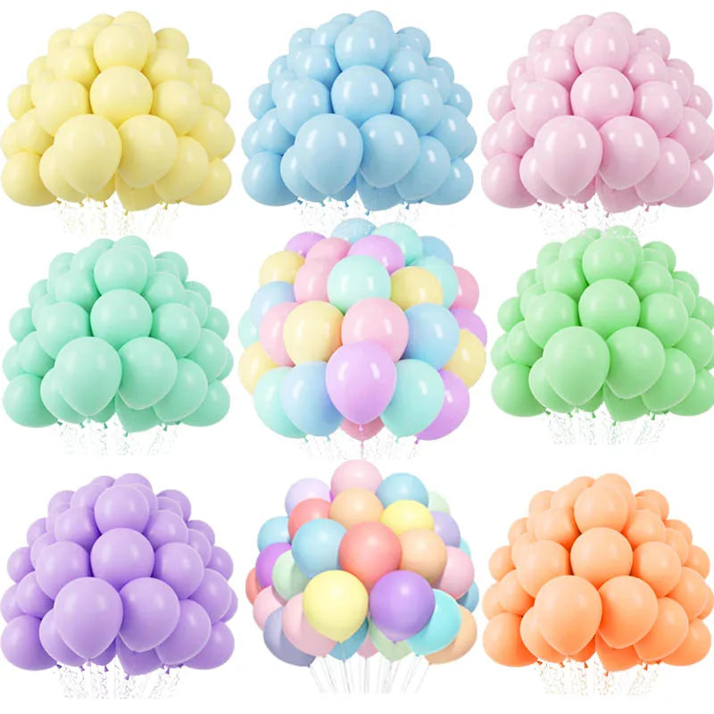 20 Stück gemischte farbige Macaron-Luftballons, rosa Pastell-Regenbogen-Luftballons, alles Gute zum Geburtstag, Globos, Hochzeit, Babyparty, Partydekorationen.