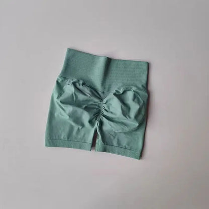 Summer High-Waist Women's Yoga Shorts Breathable Fitness Shorts Butt Lift Sports Running Cycling Push-Up Workout Gym Shorts