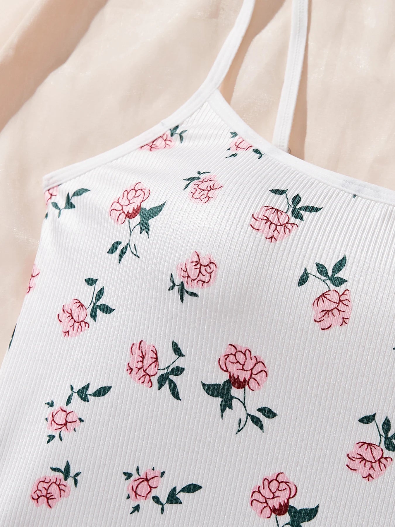 Frauen niedlichen Nachthemd Unterwäsche Nachthemd Anzug weibliche Nachthemden Cami Top bedruckte Shorts weiche Pyjamas Lounge wear.