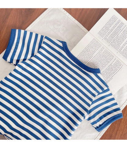 Baby Streifen Body Sommer Neugeborenen Baumwolle Kurzarm Strampler Kleidung Infant Mädchen Jungen Overalls Kinder Einteiliges 0-2 jahre.