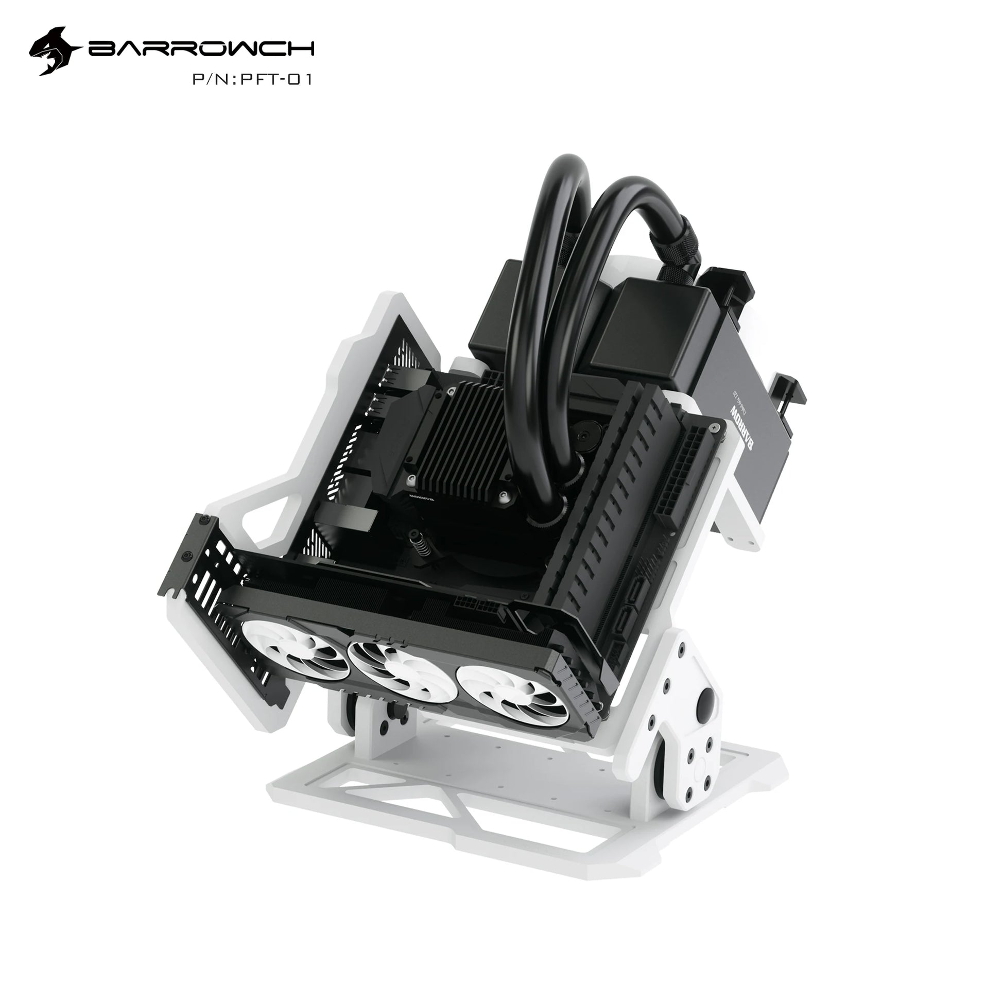 Barrowch ITX Open Frame Aluminum Alloy Water-cooling Computer Case DIY Adjustable Angle PFT-01.
