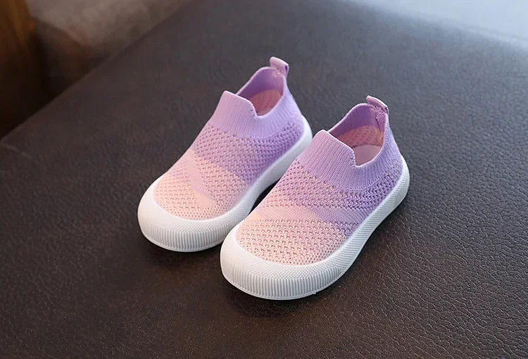 Children Shoes Spring Autumn Kids Sneakers Soft Breathable Mesh Boys Slip-on Shoes Patchwork Color Girls Shoes.