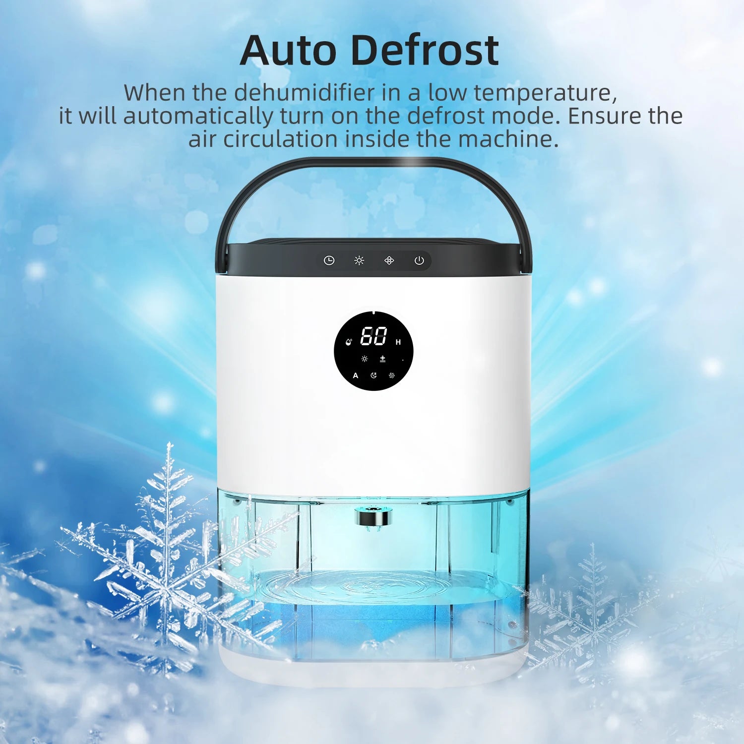 2300ML Dehumidifiers Auto Defrost for Bedroom Misture Absorb, , Ultra Quiet for Home Sleep Timing Large Room Bathroom Garage RV.