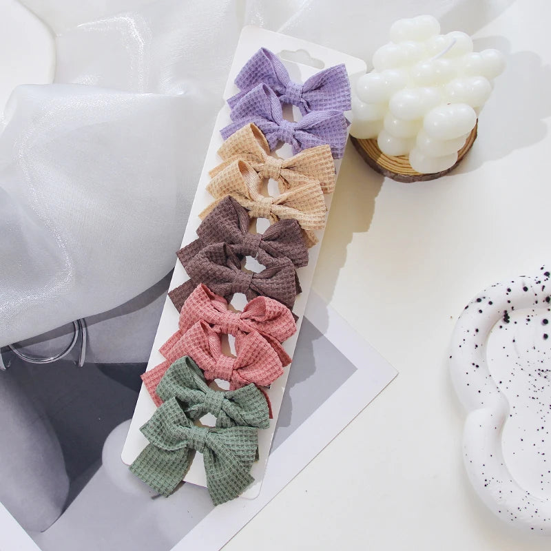 6/10Pcs/Set 2025 Fashion New Cute Ribbon Bowknot Hair Clips for Kids Handmade Baby Girls Hair Accessories.