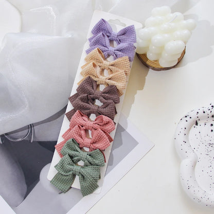 6/10Pcs/Set 2025 Fashion New Cute Ribbon Bowknot Hair Clips for Kids Handmade Baby Girls Hair Accessories.