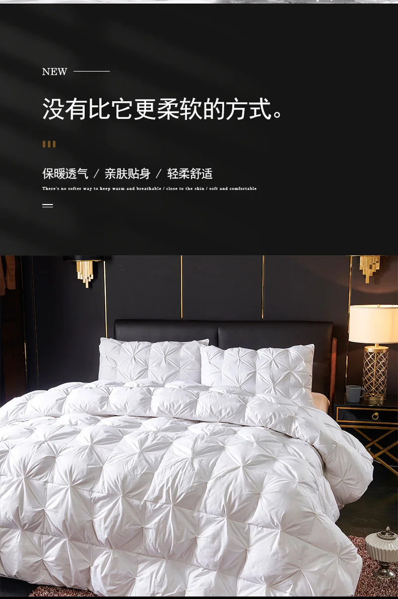 Goose Down Soft Duvet Luxury Blanket King Queen Twin Size Comforter Bedding Filler Bread Shape Super Warm Quilt.