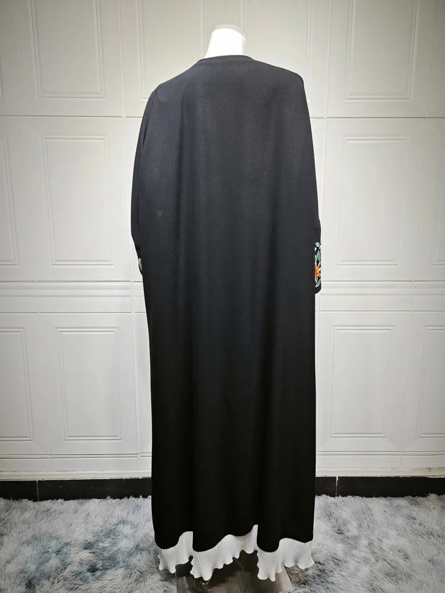 Women Muslim Arabic Abaya Luxury Embroidery floral Kimono Cardigan Long Dress Kaftan Modest Robe Femme Islam Clothing Kebaya.