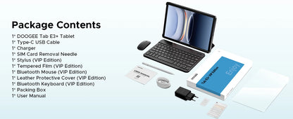Doogee Tab E3+ 2 in 1 Tablet Pc Gemini Ai 12"" 2K Display Android 15 32Gb Ram(8+24) 256Gb Rom 8800Mah Battery Helio G100 Tabletpc