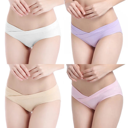 Soft Breathable and Stylish Maternity Underwear Low Waist Cotton Panties Designed for Pregnant Women Comfort Maternity Clothings.