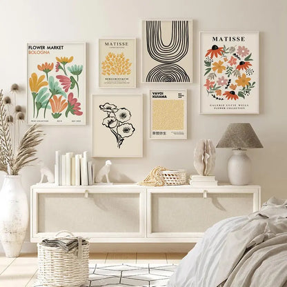 Matisse Poster Yayoi Kusama Posters and Prints Canvas Patings  Flower Market Wall Art Pictures for Living Room Boho Decor.