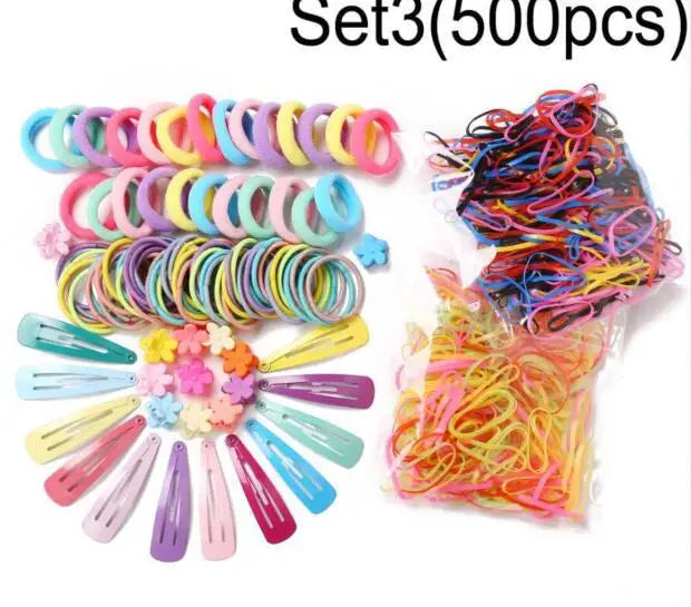 Fresh Simple Women's Hair Ties And Hair Accessories Set High Elasticity Cute Geometric Design Resin Hair Bands for African Eu...