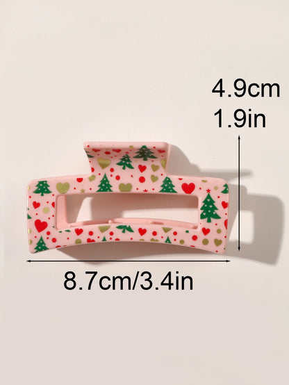 3 Pcs Frosted Cream Color Transparent Fruit Shark Scratch Clip-ins Style Back of Head Premium Wind Plate Women Hair Accessories