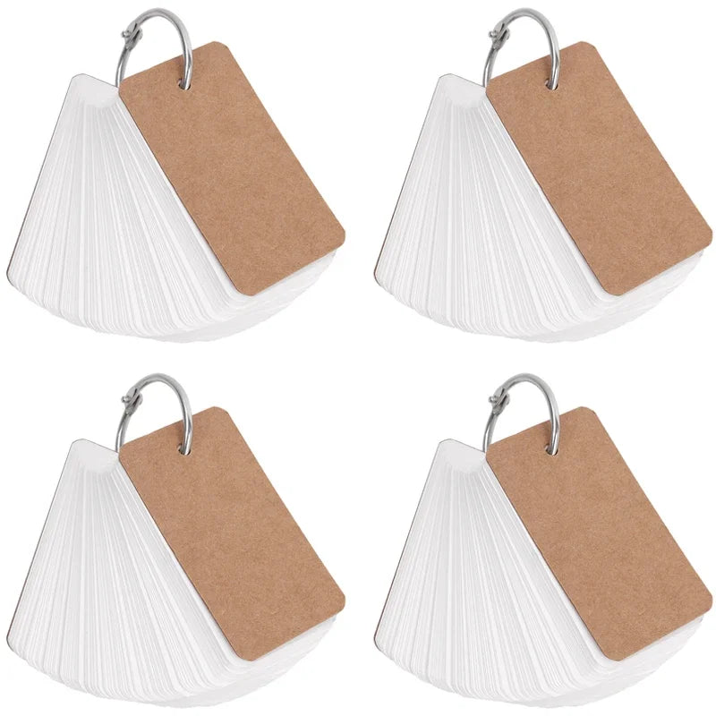 400/100 Blatt Kraftpapier, leere Karteikarten mit Binderingen, Spiralnotizblöcke, Mini-Notizbücher, Lernkarten, Buch, Kawaii-Briefpapier