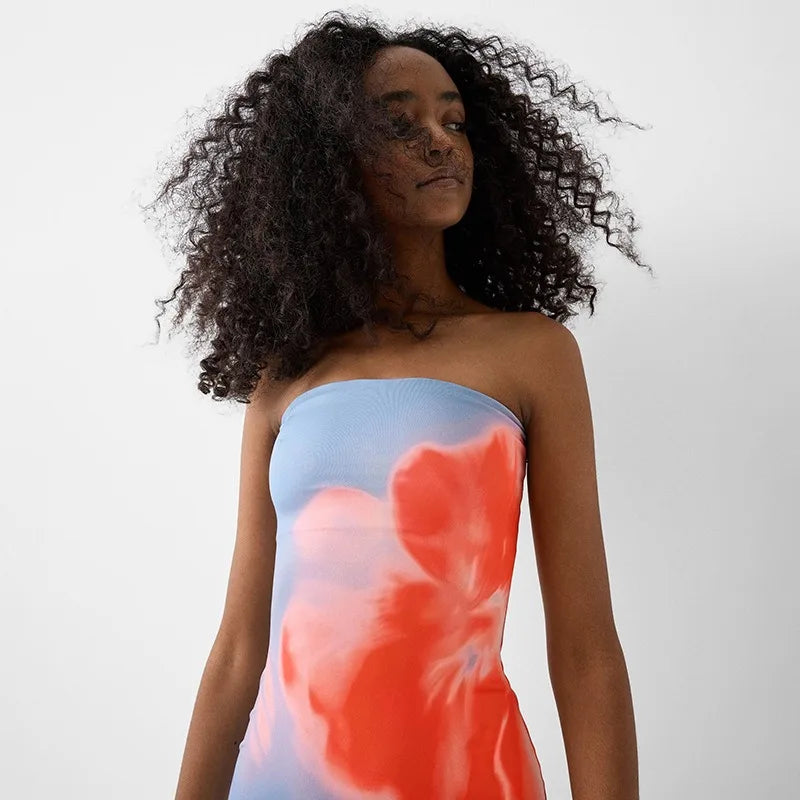 Frauen Kleider Sommer Neue Streetwear Fashion Print Beiläufige Dünne Kleid Sexy Off Schulter Elegante Weibliche Club Party Kleid Kleidung.