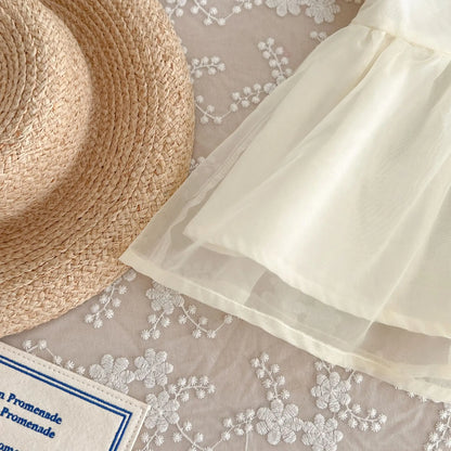 Neu im Sommer Neugeborene Baby Prinzessin süße Kleidung Sling Kleider Schleife Shorts solide Weste Body Kurzarm Kleid Kinder