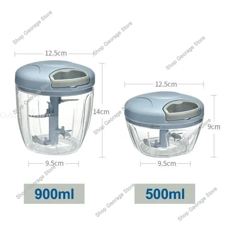 Manual Meat Mincer 500/900ML Garlic Chopper Kitchen Cooking Accessories Vegetable Onion Cutter Rotate Garlic Press Crusher.