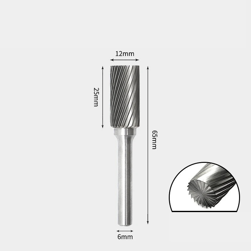 Hartmetallfräser, Wolframstahl-Schleifkopf, zylindrisch 6 mm, AE AX AX Metallfräser