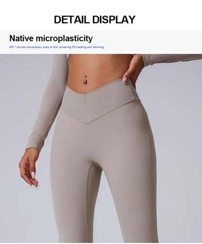 Cloud Hide Blue Sports Leggings Plus Size Long Yoga Pants Women Gym Fitness Running Flared Trousers High Waist Workout Tights.