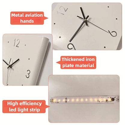 Wohnzimmer Wanduhren Gebogene Ecke Doppelseitige Stille Wanduhren LED Induktion Beleuchtung Uhr Luxus Design Dekor