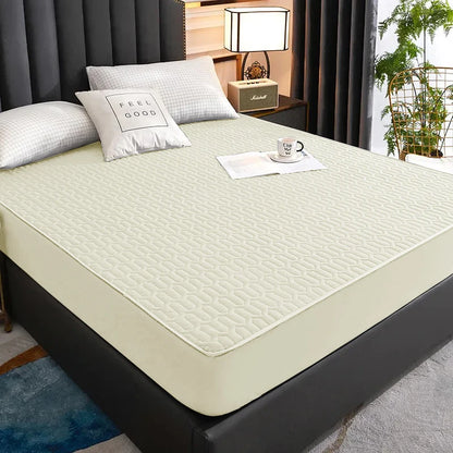 Waterproof Thicken bed Cover Solid color Mattress Protector Skin-Friendly Queen King Double Fitted Sheet Mat 90 140 180x200cm