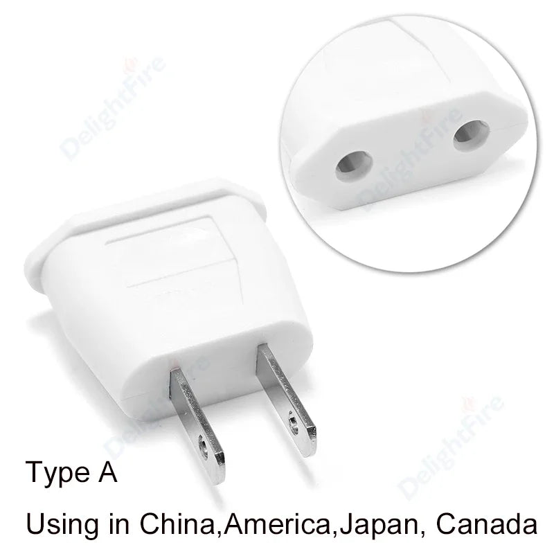 US-Elektrostecker-Adapter, europäisch, EU auf US, Amerika, China, CN, Kanada, CA, Reiseadapter, 2-poliger Stecker, Typ A, Konverter, Netzteil