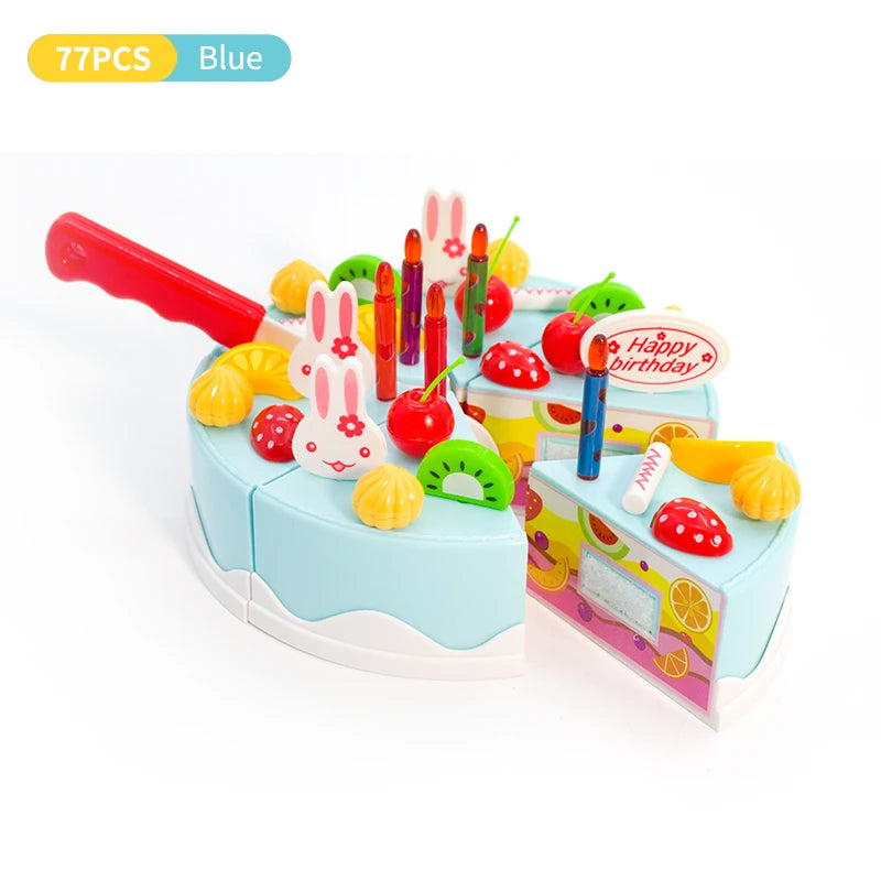 Girl Toy Cake DIY Minature Food Simulation Pretend Play Kitchen Set Tea Kid Cut Game Education Children Toys For 3 Year Birthday.