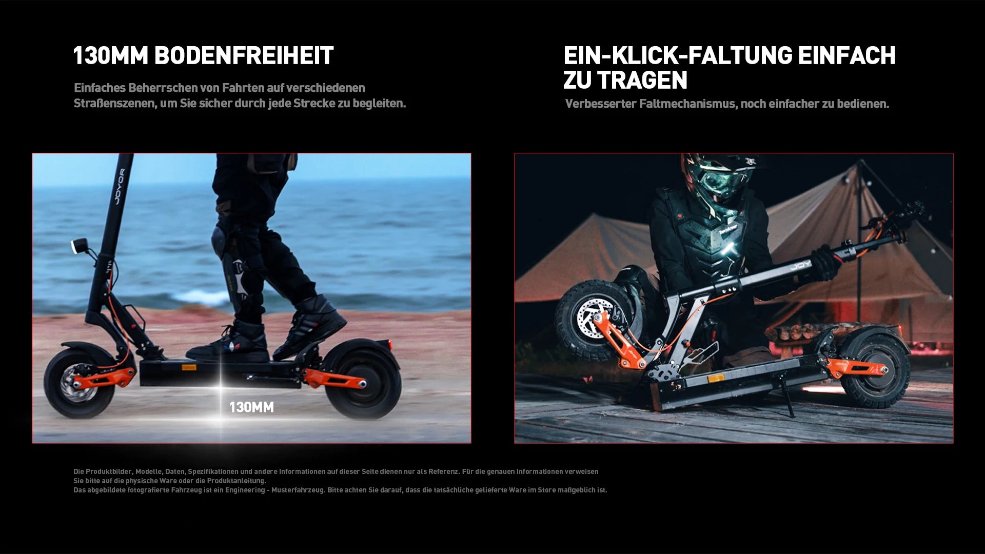 Joyor T6E ABE Electric Scooter for Adults 500W Folding E-scooter with 48V 18Ah Battery.