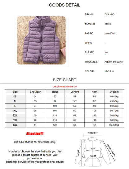 12 Farben 90% weiße Enten Daunen Frauen ärmellose Jacken 2023 Neuankömmlinge weibliche ultraleichte packbare Weste Frauen Mäntel.