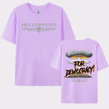 Hot Sale Helldivers for Democracy Graphic t shirt men Summer fashion Casual Short Sleeve Retro Trend Cool streetwear T-Shirts.