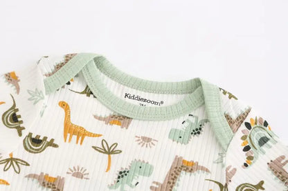 Kiddiezoom 5 Teile/los Vier Jahreszeiten Mode Cartoon Kurzarm Baby Junge Mädchen Bodys Weiche Unisex Neugeborenen Onesies Kleidung.